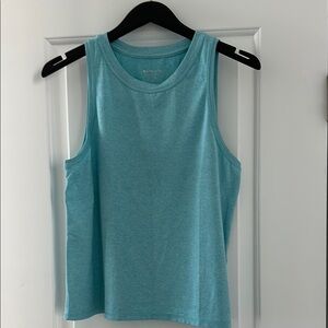 Athleta Turquoise Blue Tank Top Relaxed Fit Crew Neck